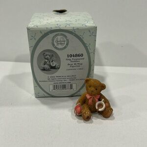 Cherished Teddies Tiny Treasured Teddies Bear w/ Mug Figurine w/ box CT3